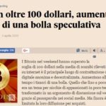 Bitcoin oltre 100 dollari aumentano i timori di una bolla speculativa Il Sole 24 ORE