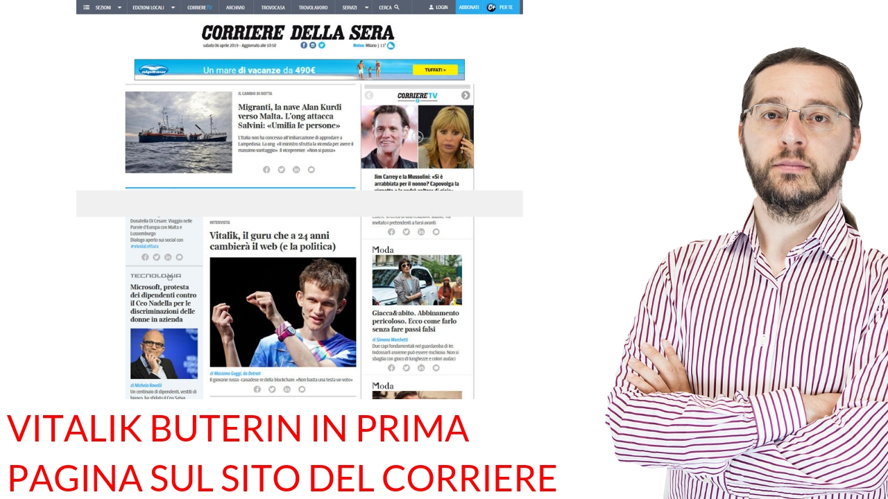 Vitalik Buterin sul Corriere dell Sera
