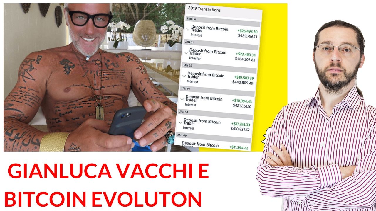 Gianluca Vacchi pomeriggio cinque bitcoin evolution