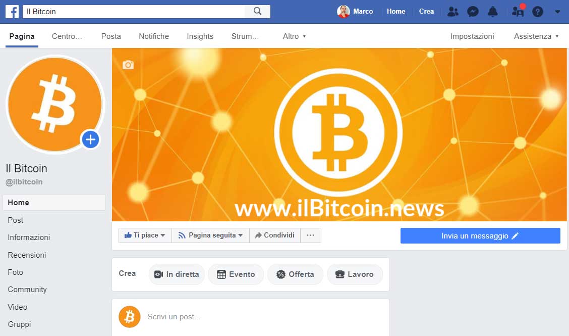 Il Bitcoin su Facebook