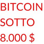 Crollo Bitcoin sotto 8.000 dollari