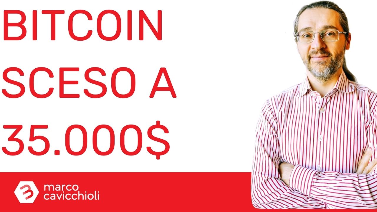 Bitcoin quotazione scesa a 35000 dollari
