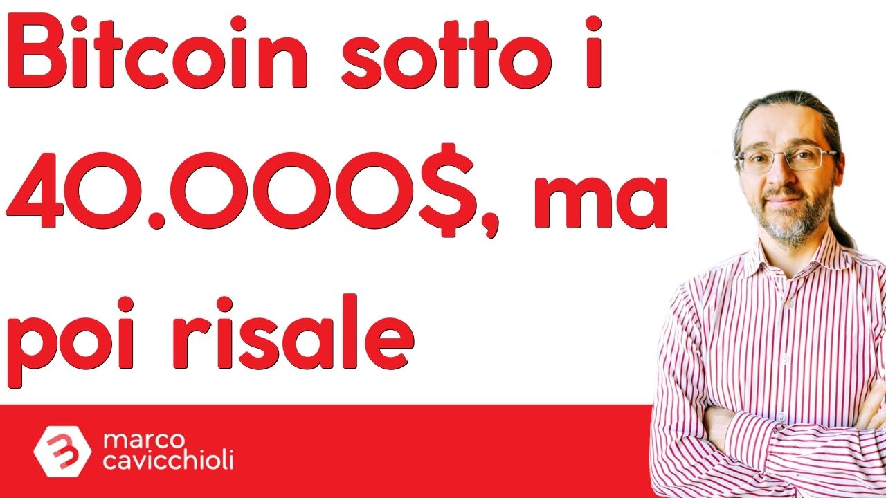 bitcoin scende sotto 40000 dollari poi rimbalza