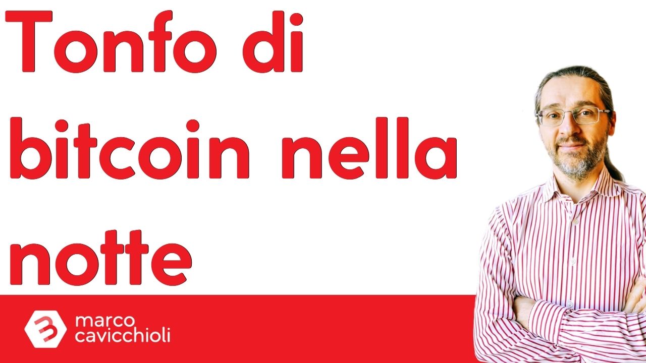 brutto tonfo di bitcoin nella notte