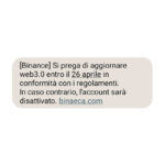 binance sms truffa
